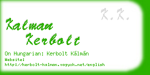 kalman kerbolt business card