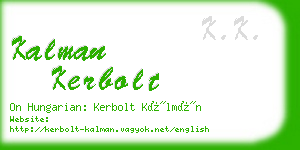 kalman kerbolt business card